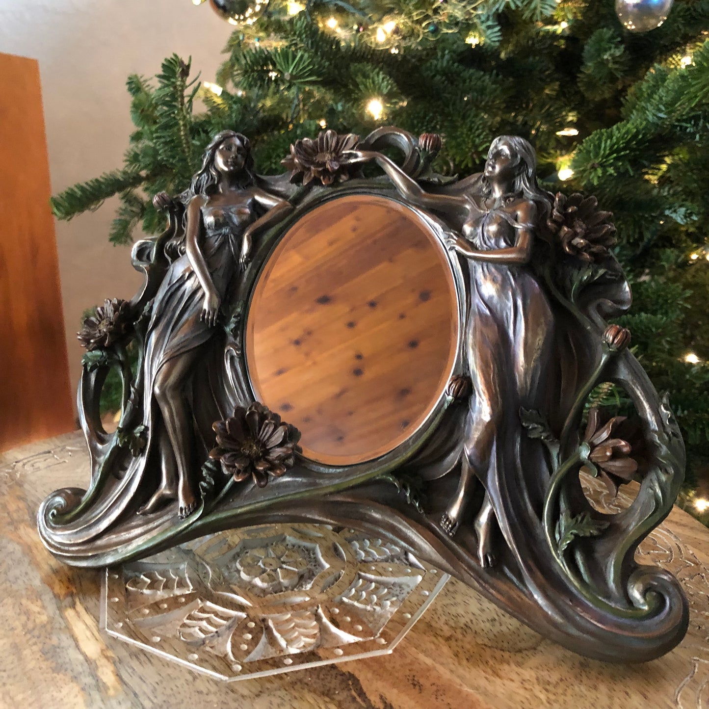 Rare Vintage Victorian Goddess Mirror Old World Vintage