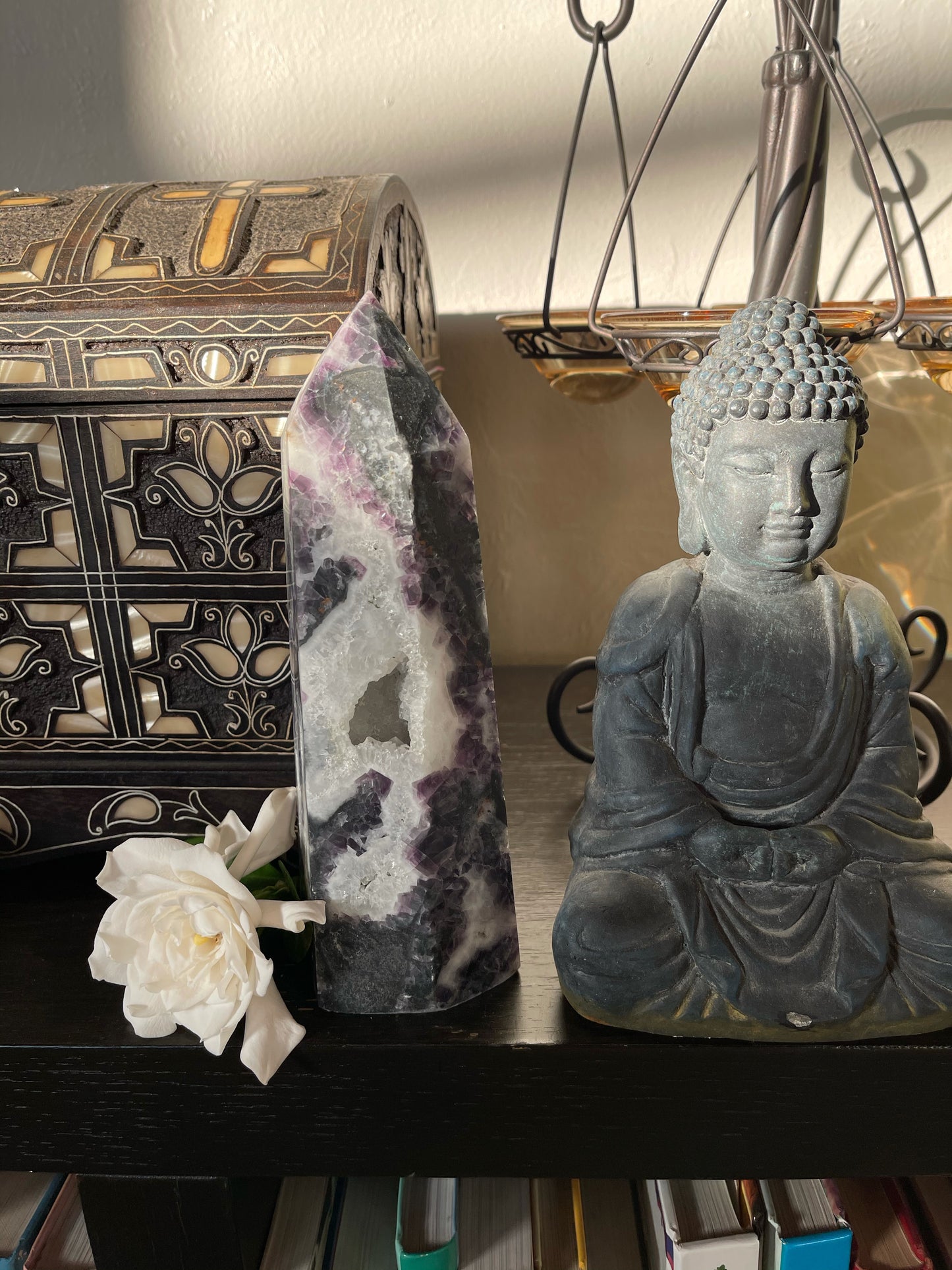 Extra Large Purple Fluorite Quartz Tower, Druzy Quartz Tower, Crystal Magic