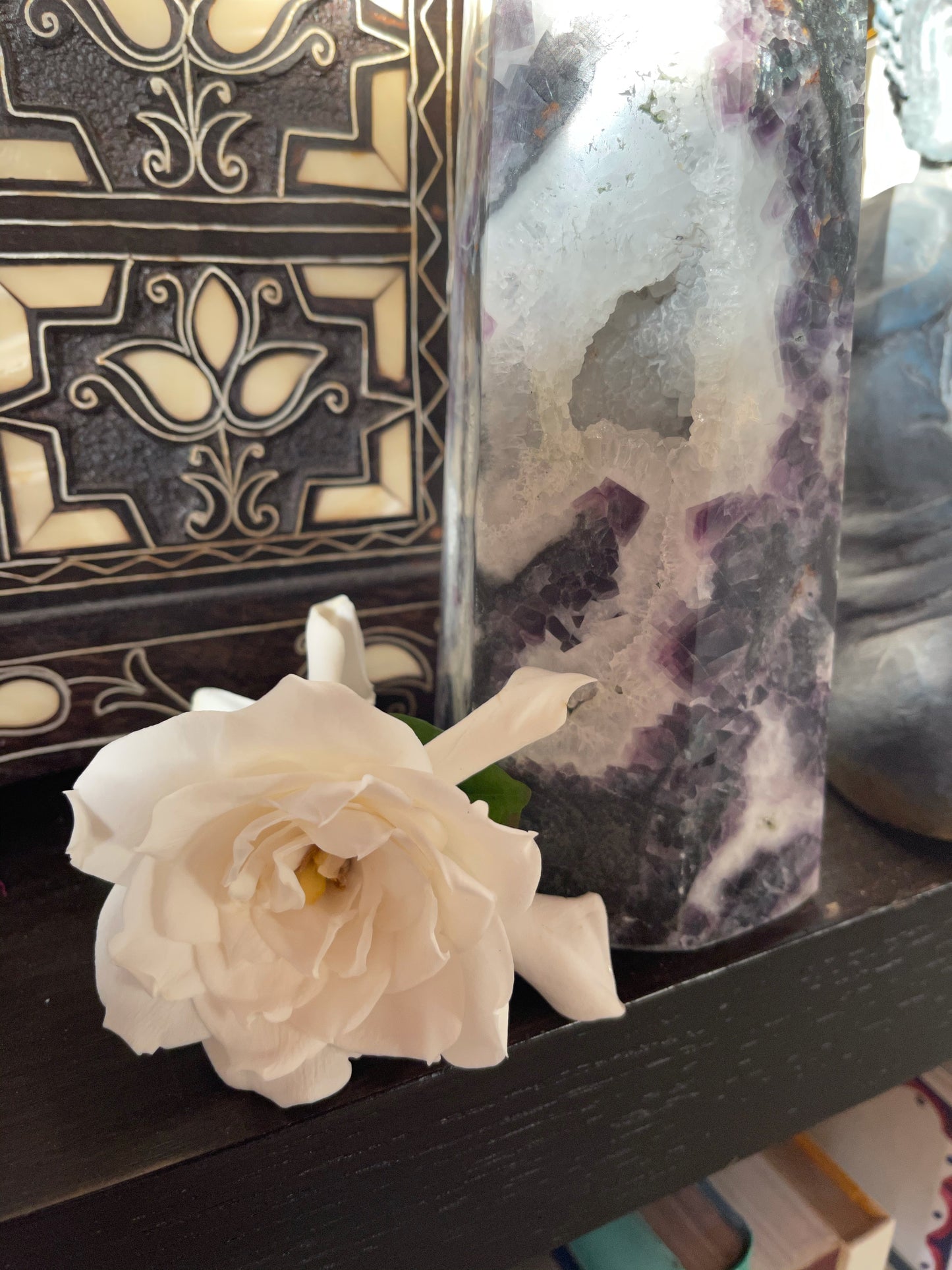 Extra Large Purple Fluorite Quartz Tower, Druzy Quartz Tower, Crystal Magic
