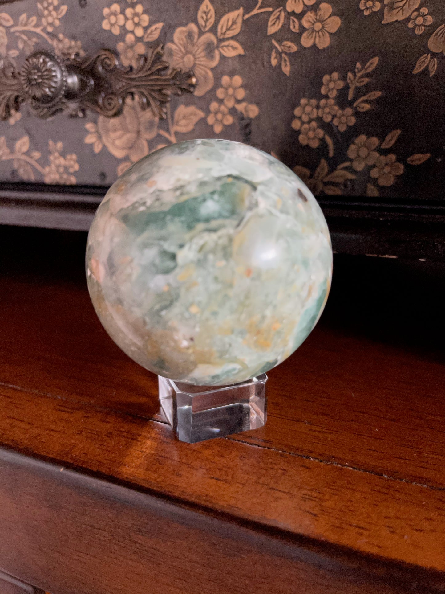 Beautifully Figured Amazonite Sphere, Crystal Magic