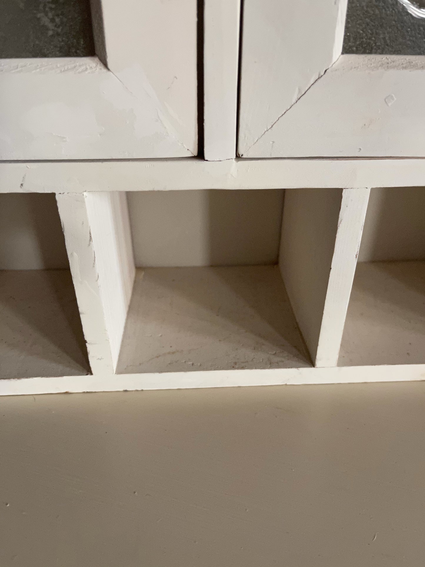 Old World Vintage Cabinet, Original Glass Panels