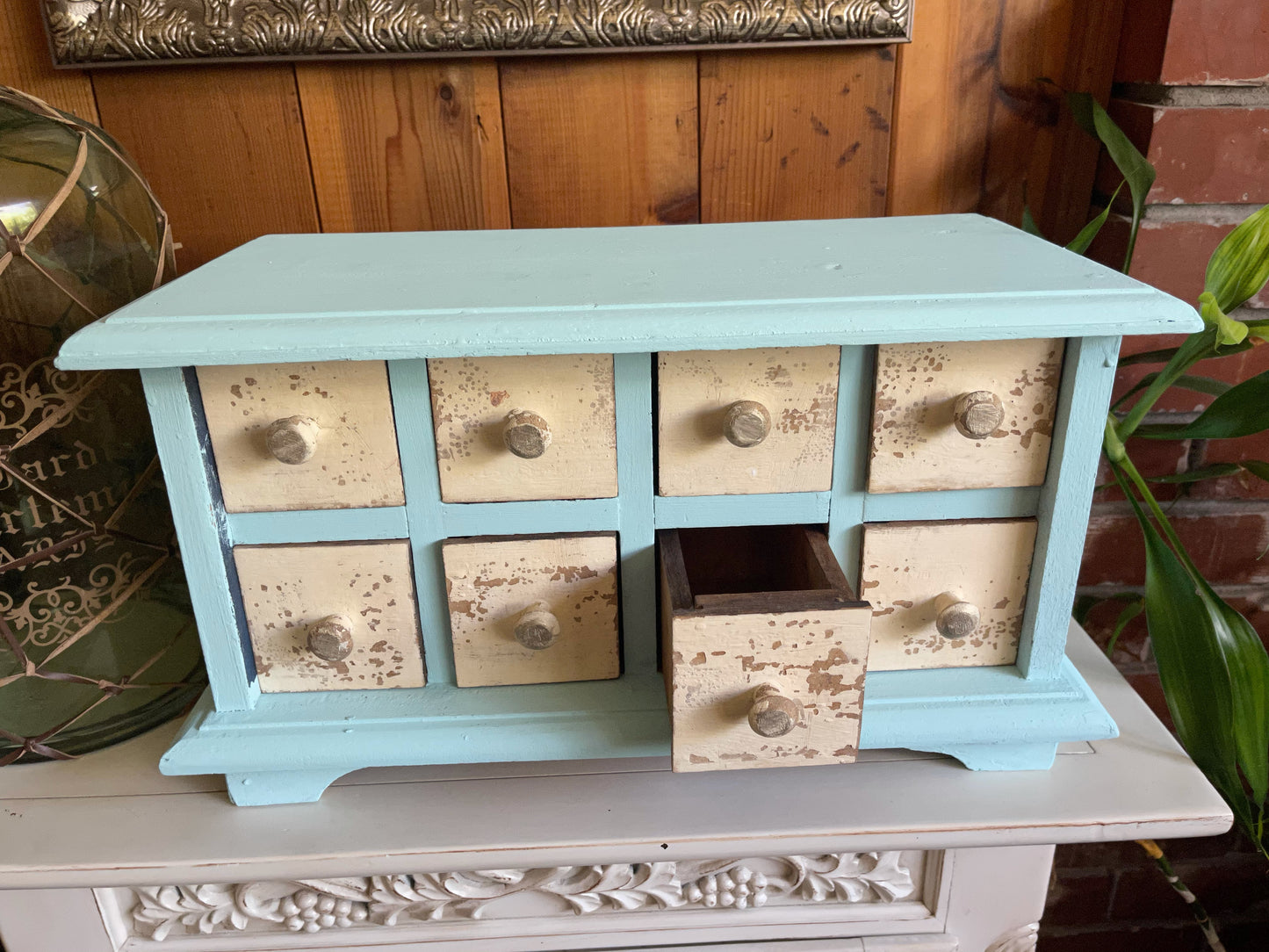 Lovecycled Large and Heavy Primitive Cabinet, Beach Cottage Cabinet