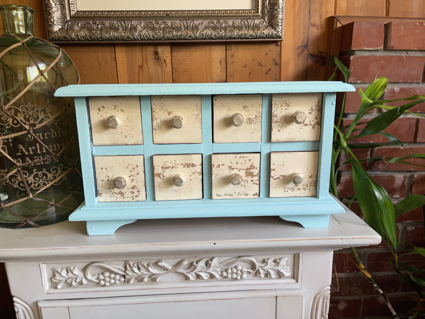 Lovecycled Large and Heavy Primitive Cabinet, Beach Cottage Cabinet