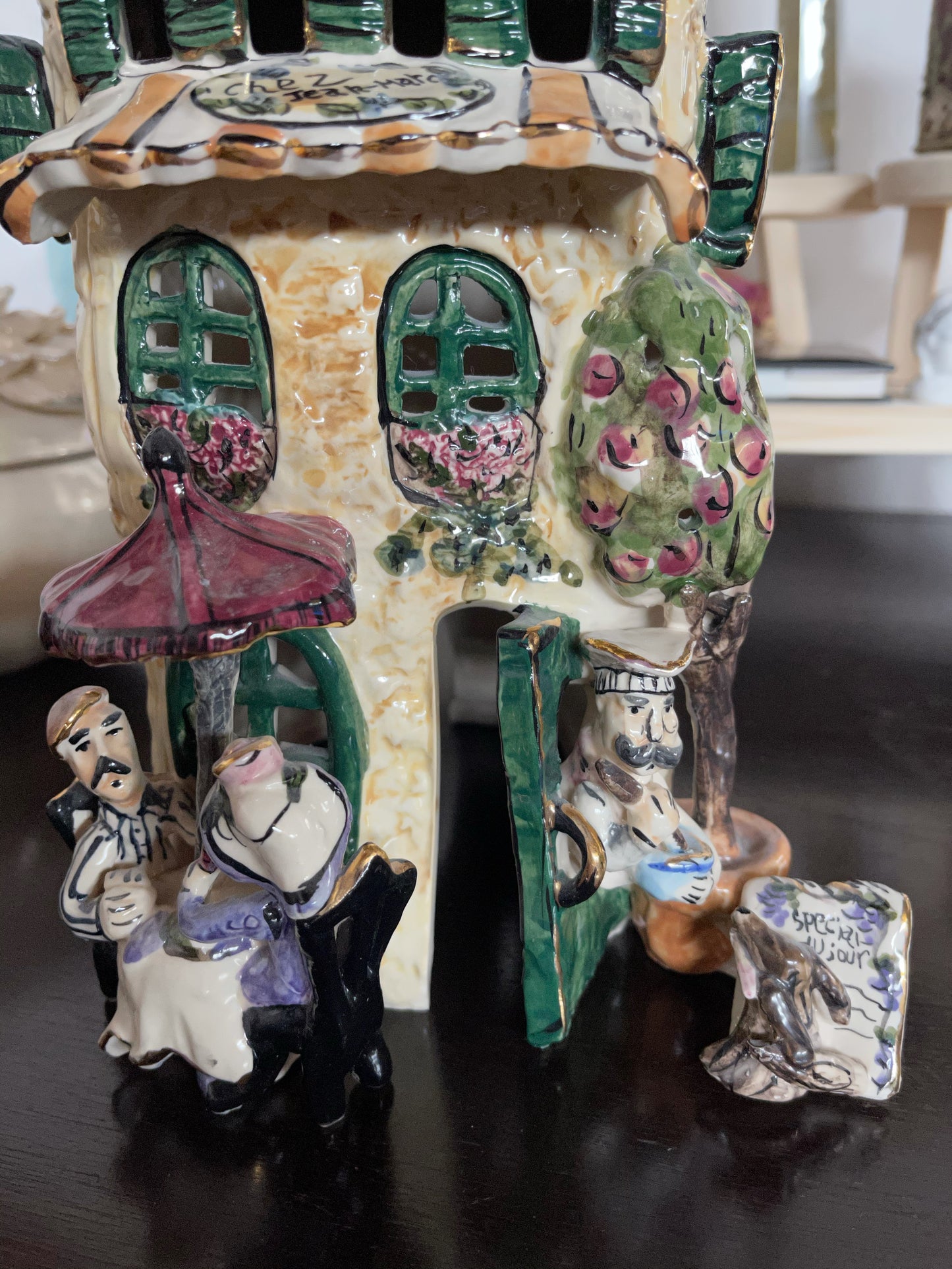 RARE Blue Sky Clayworks, French Neighborhood Chez Jean-Marc Cafe, Home Decor