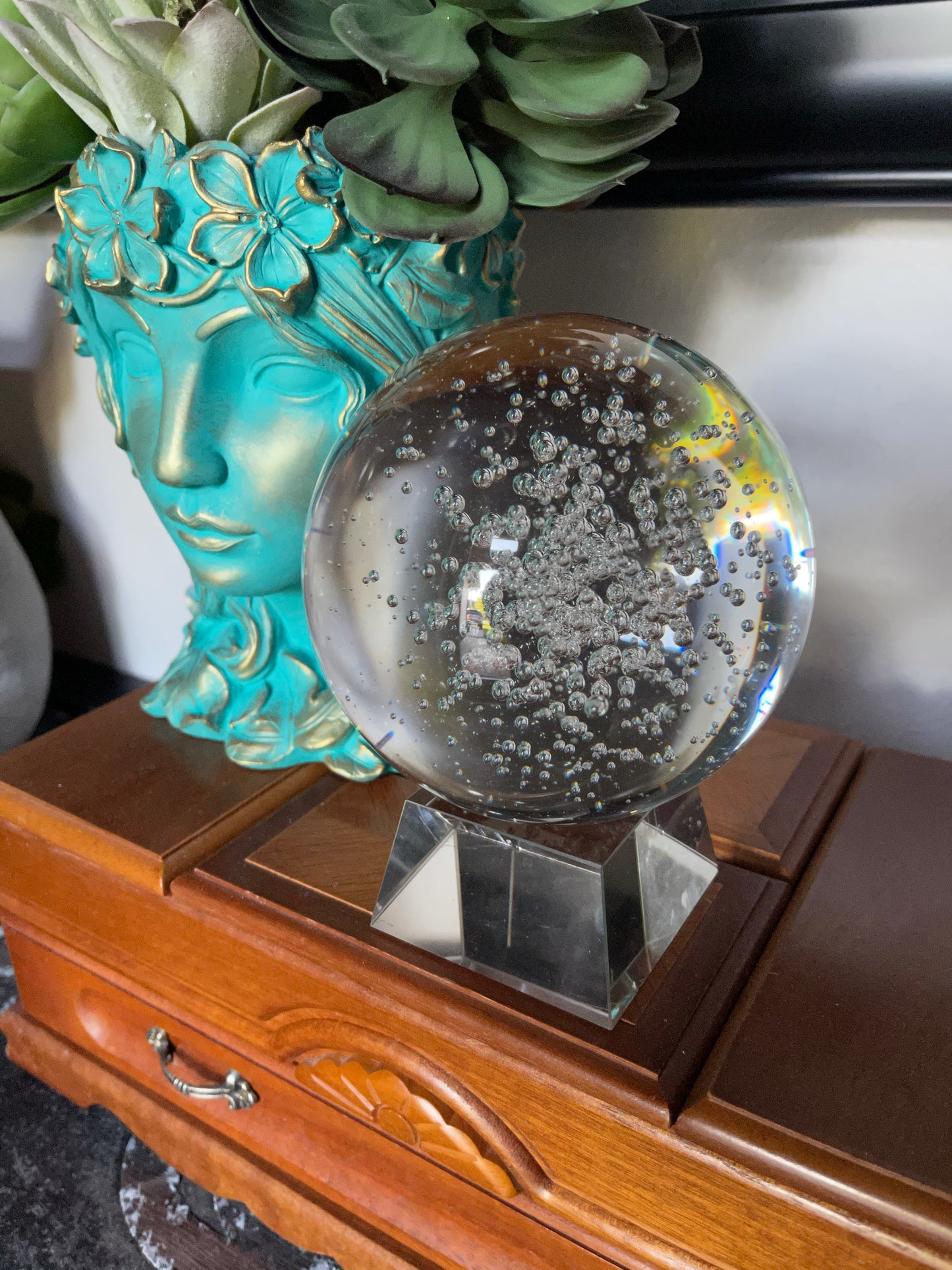Gorgeous Glass Ball with Bubbles, Crystal Magic