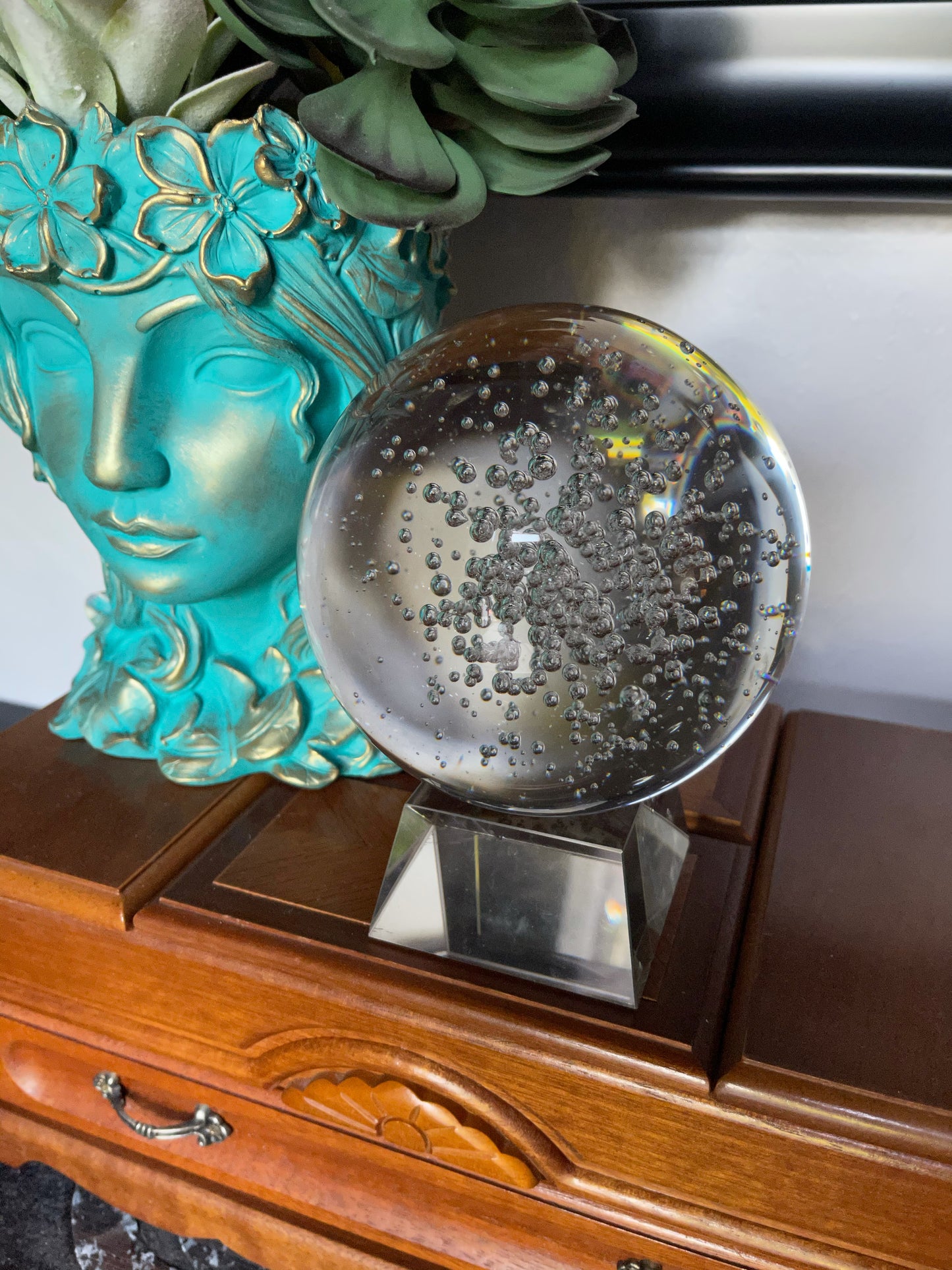 Gorgeous Glass Ball with Bubbles, Crystal Magic