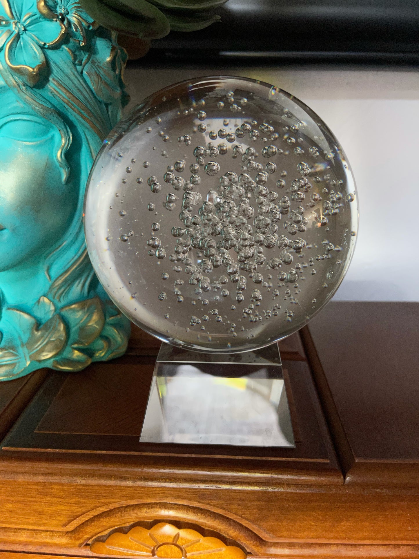 Gorgeous Glass Ball with Bubbles, Crystal Magic