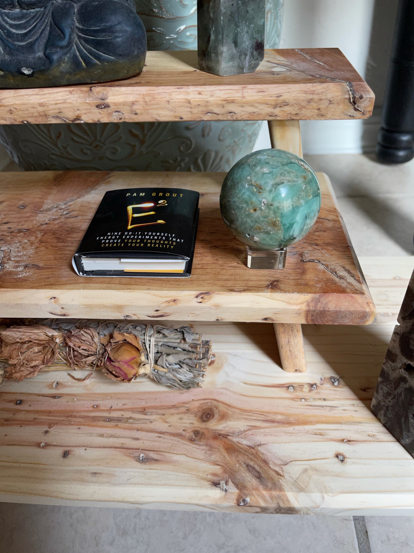 One of a Kind Highly Figured Meditation Table Set, Home Decor