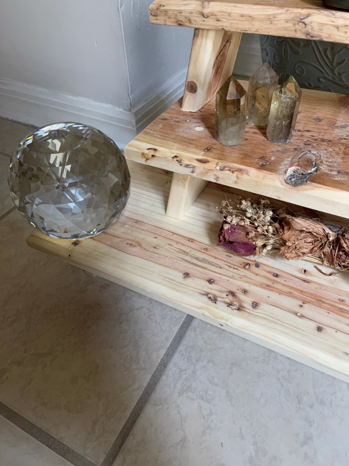 One of a Kind Highly Figured Meditation Table Set, Home Decor