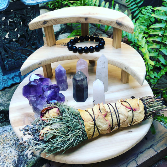 Hand crafted moon table meditation tables