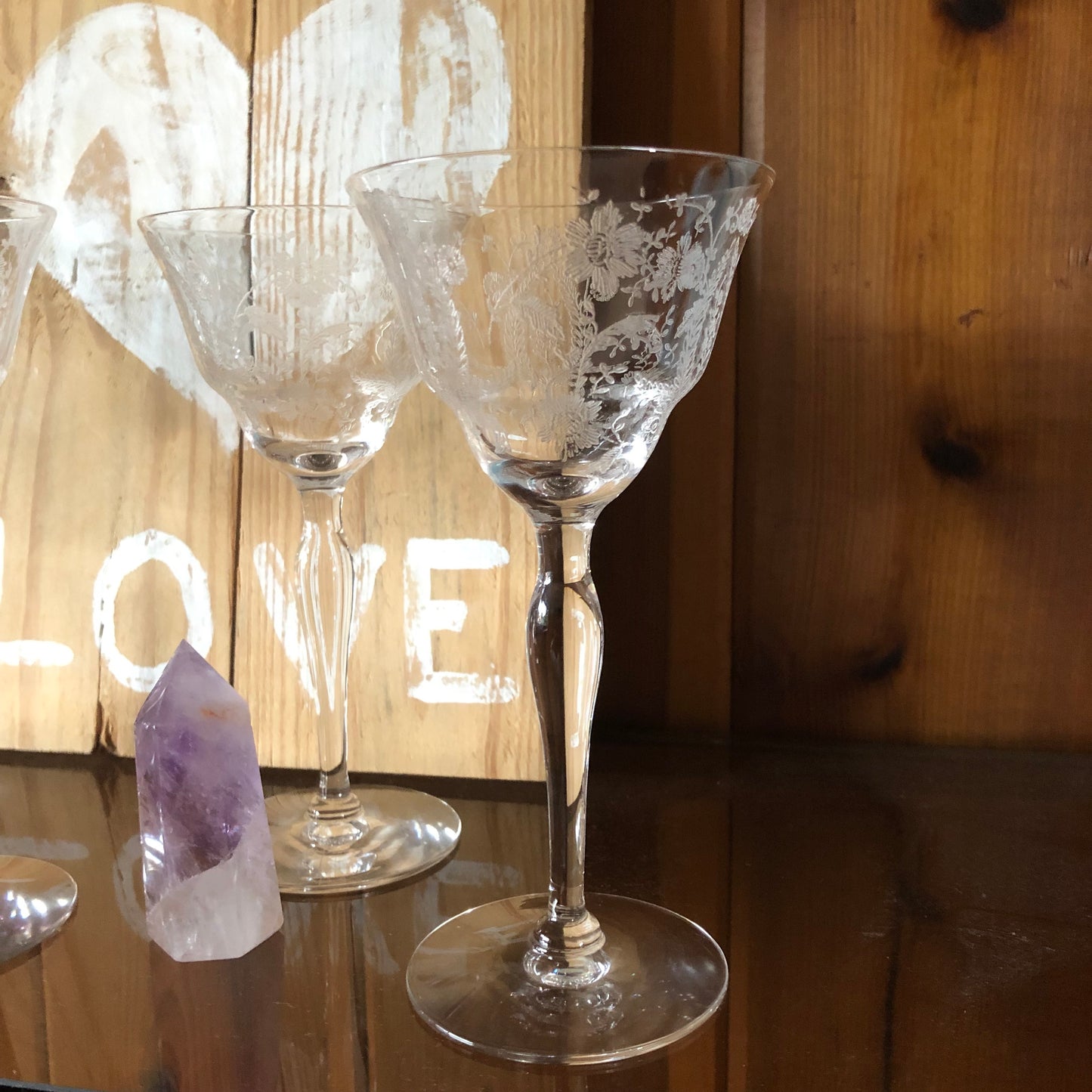 Delicate Crystal Cordials, Old World Vintage