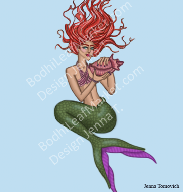 Fresh Catch Mermaid Print, Art by Jenna, Bodhi Signs