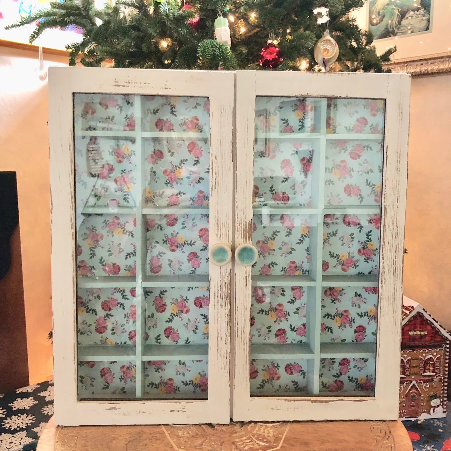 New Age Vintage, Gift, Primitive Cabinet, Antique Cabinet, Girl's Cabinet, Beginner Crystal Shelf, Beginner Crystal Set, Vintage Cabinet