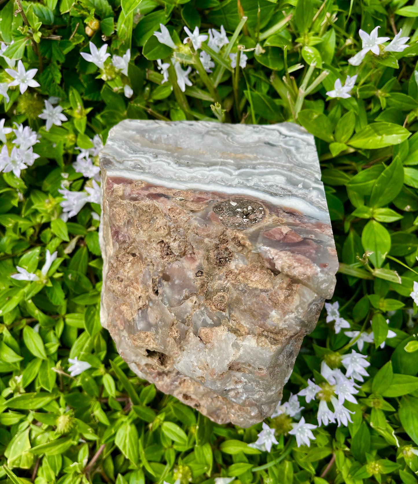 Phenomenal Large Laguna Lace Agate Chunk, Crystal Magic