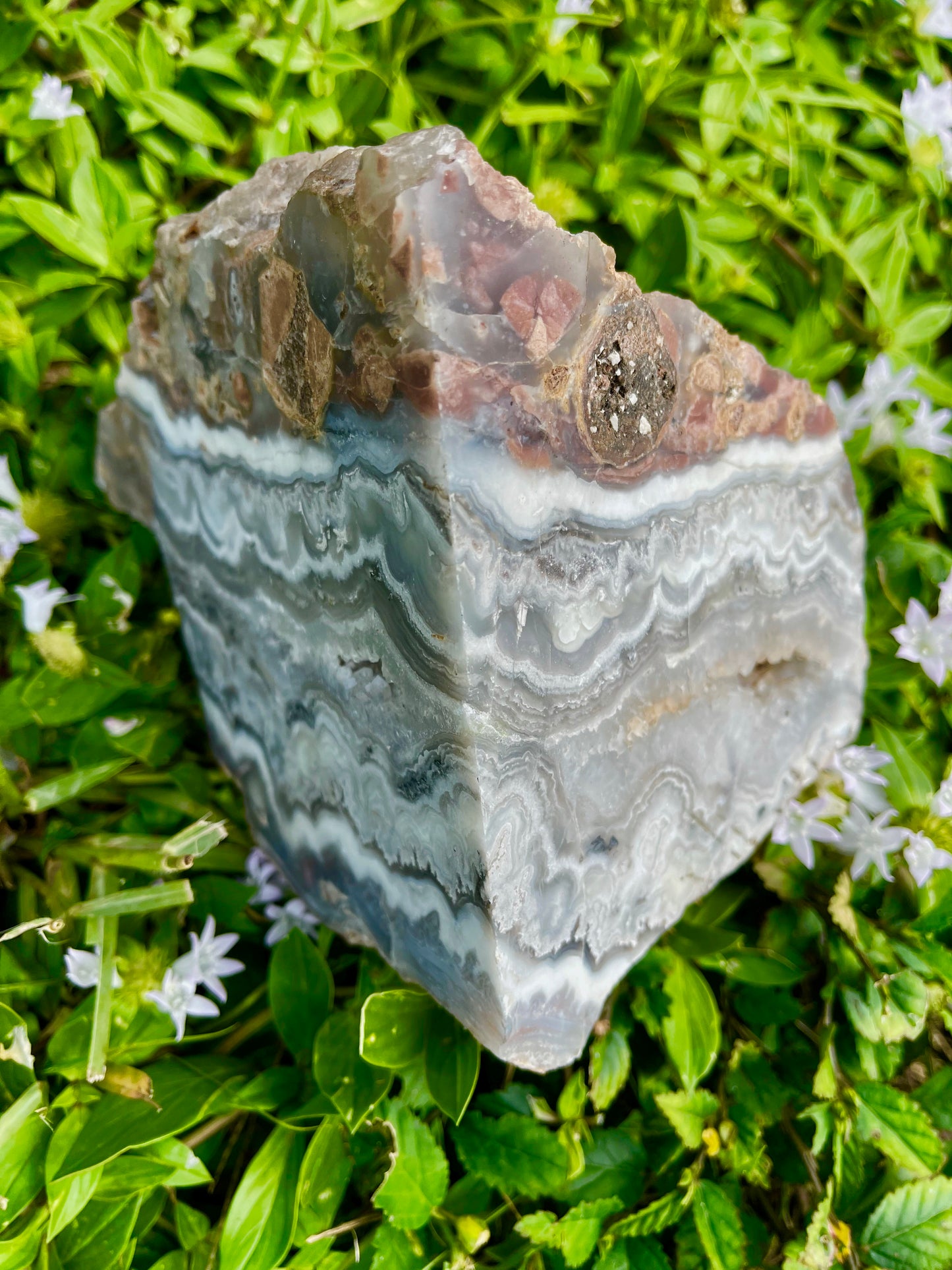 Phenomenal Large Laguna Lace Agate Chunk, Crystal Magic