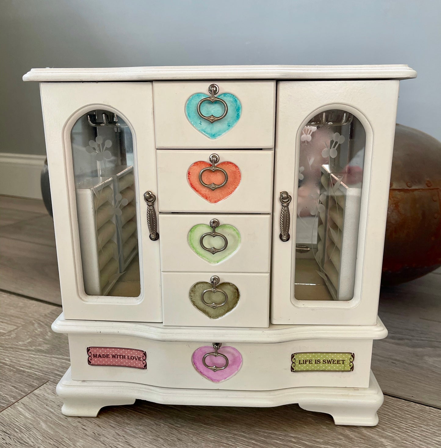 Upcycled Jewerly Cabinet, Little Girls Jewerly Cabinet, Lovecycled