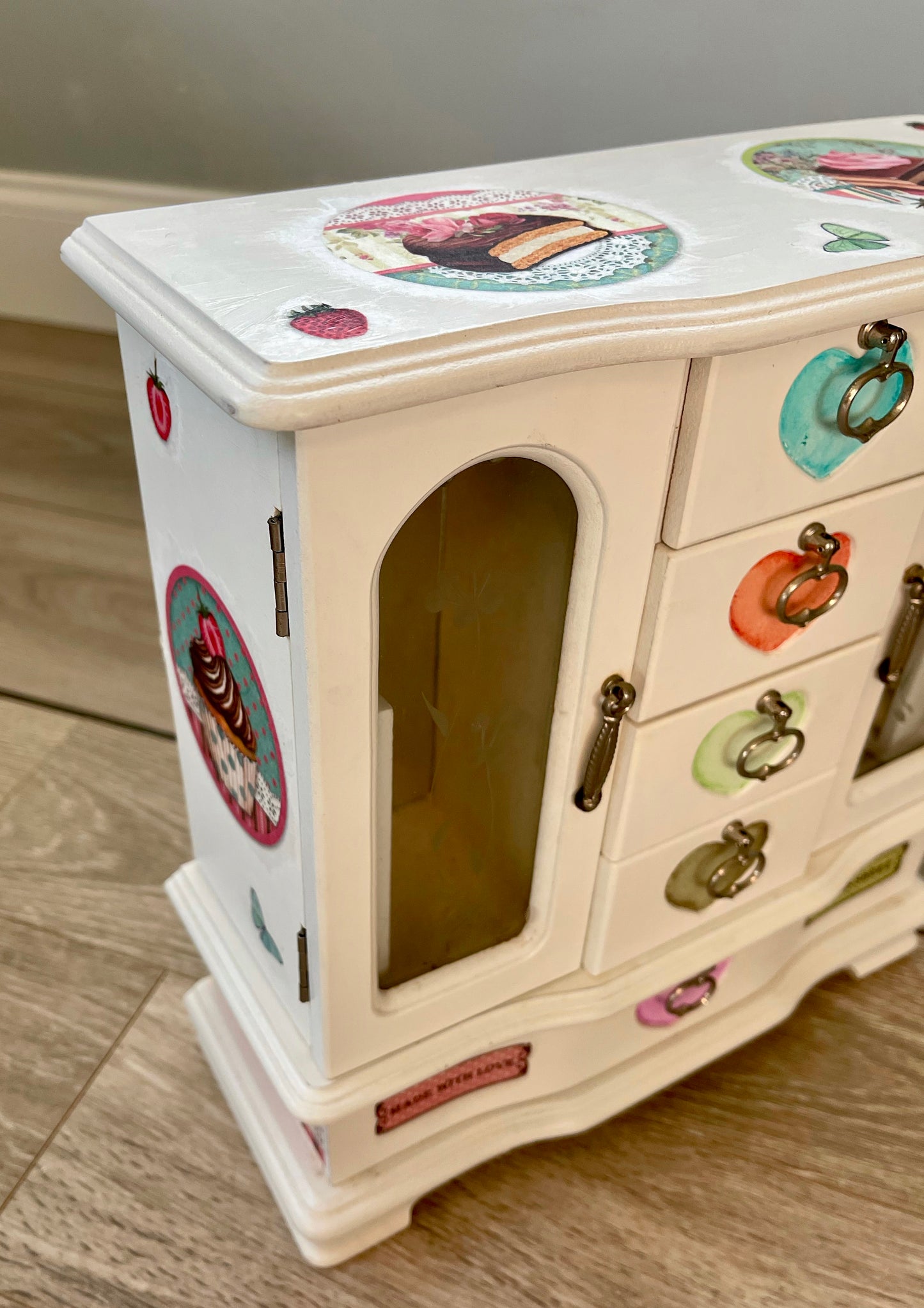Upcycled Jewerly Cabinet, Little Girls Jewerly Cabinet, Lovecycled