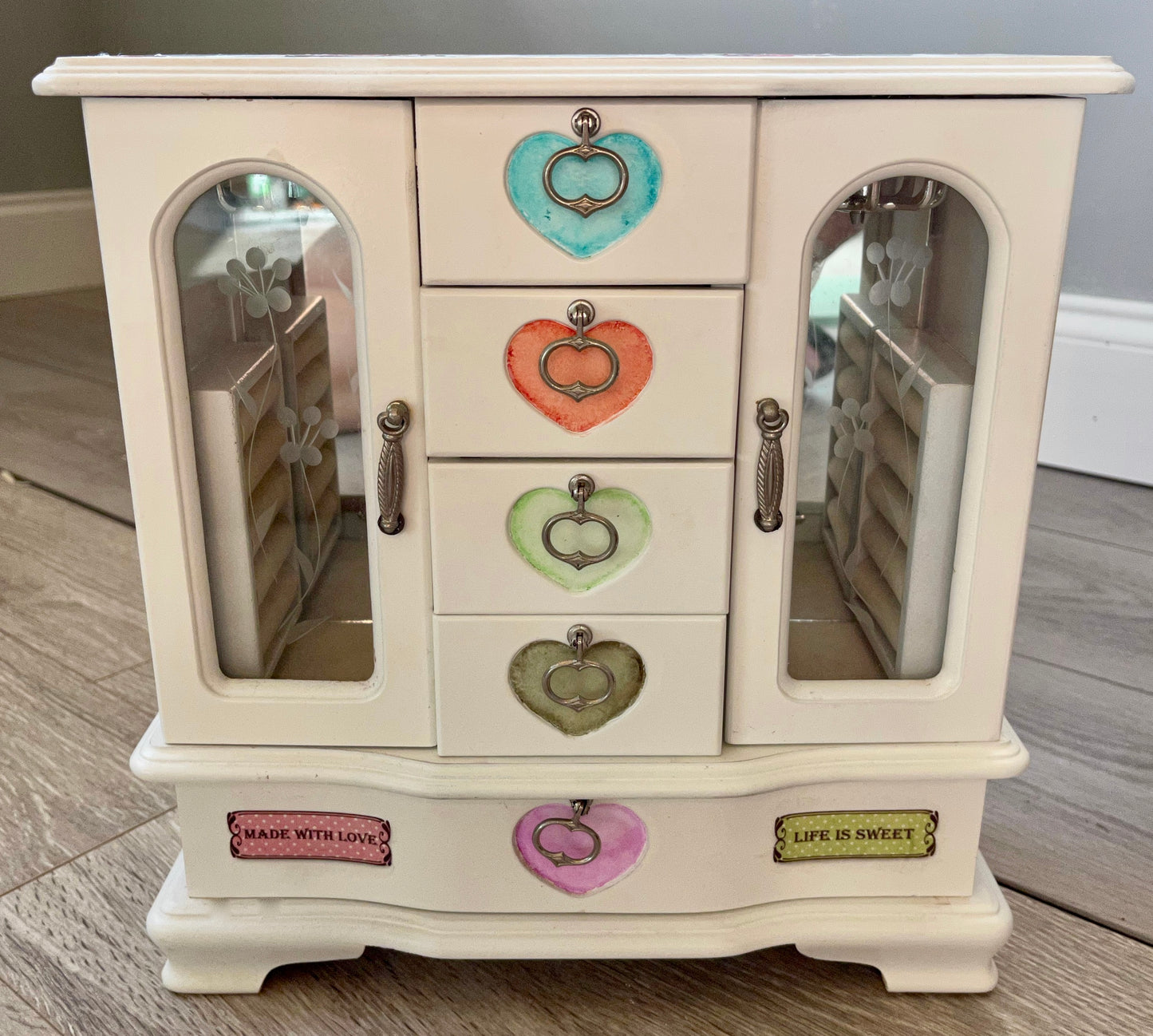 Upcycled Jewerly Cabinet, Little Girls Jewerly Cabinet, Lovecycled