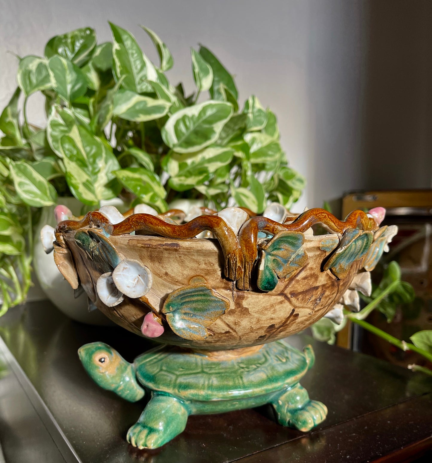 Gorgeous Vintage Pottery, Turtle Bowl, Old World Vintage