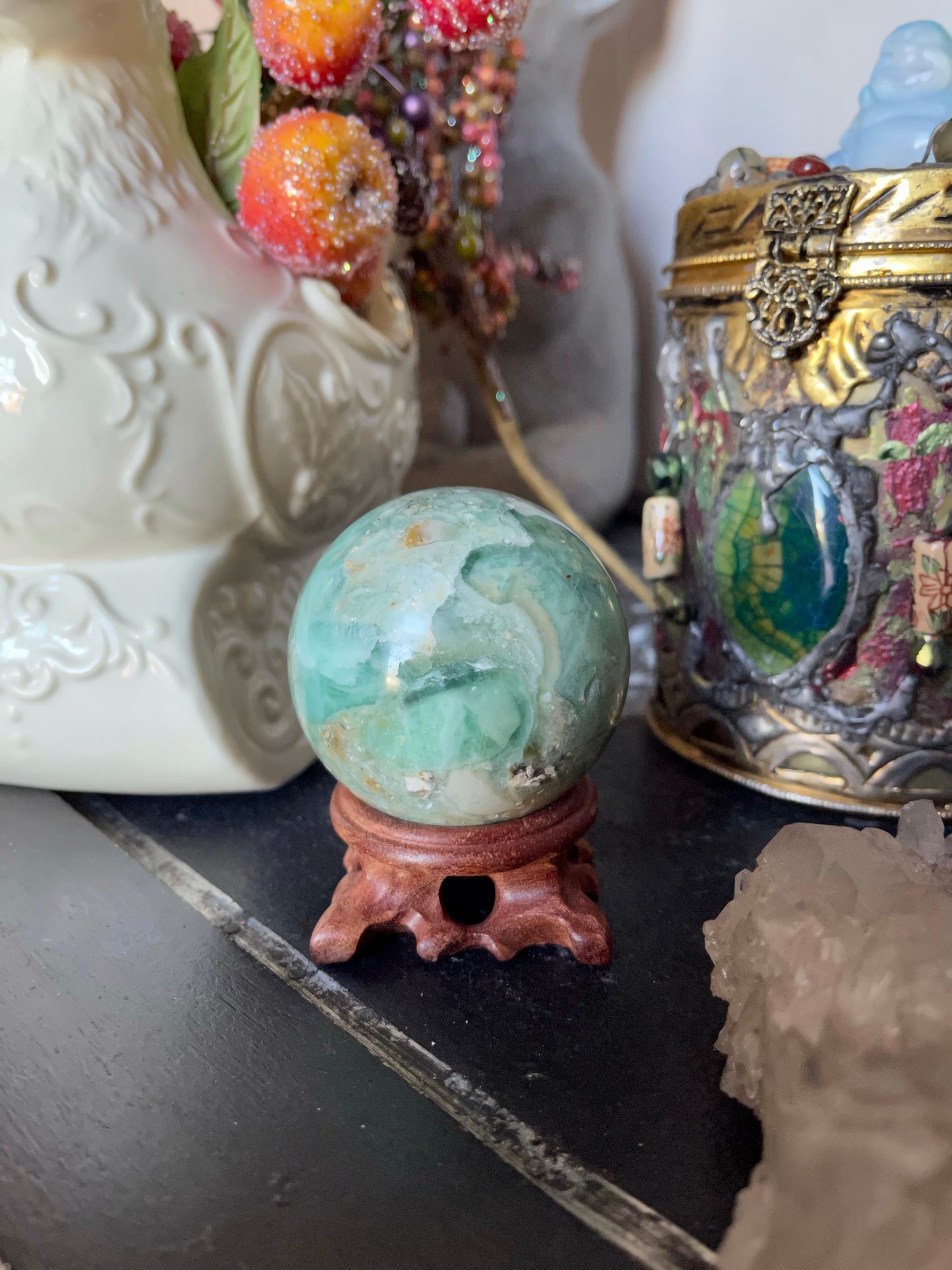 Beautifully Figured Amazonite Sphere, Crystal Magic