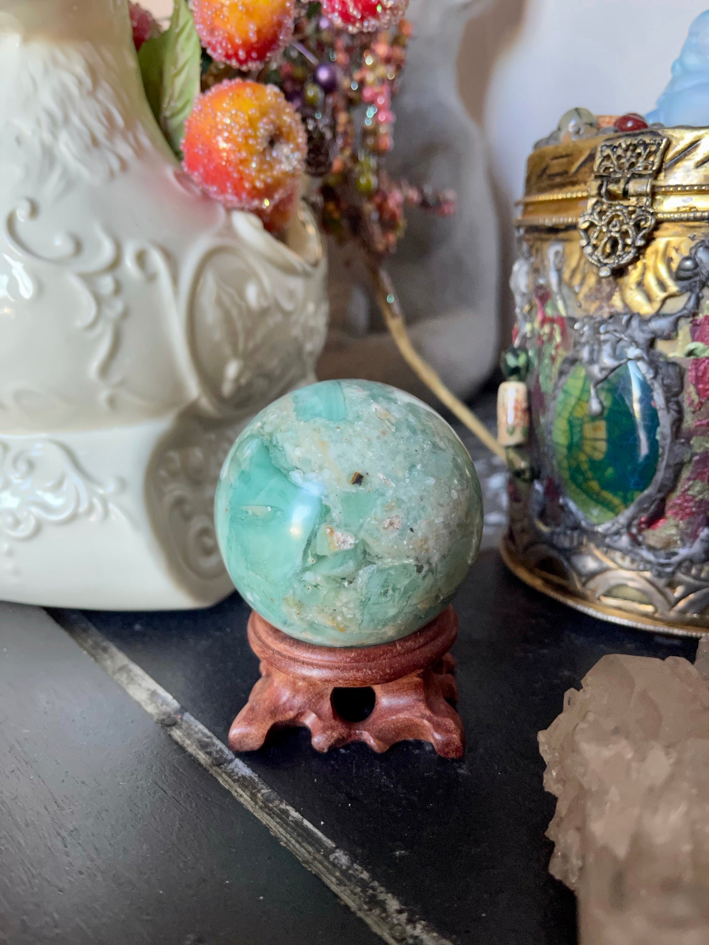 Beautifully Figured Amazonite Sphere, Crystal Magic
