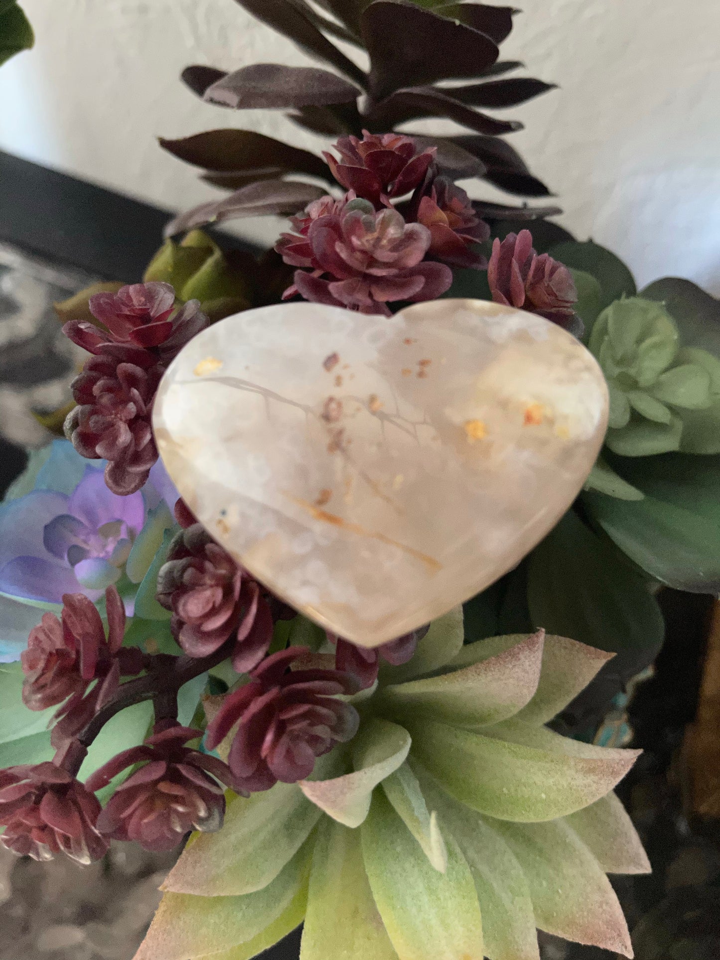Agate Heart, Cherry Blossom Agate, Crystal Magic