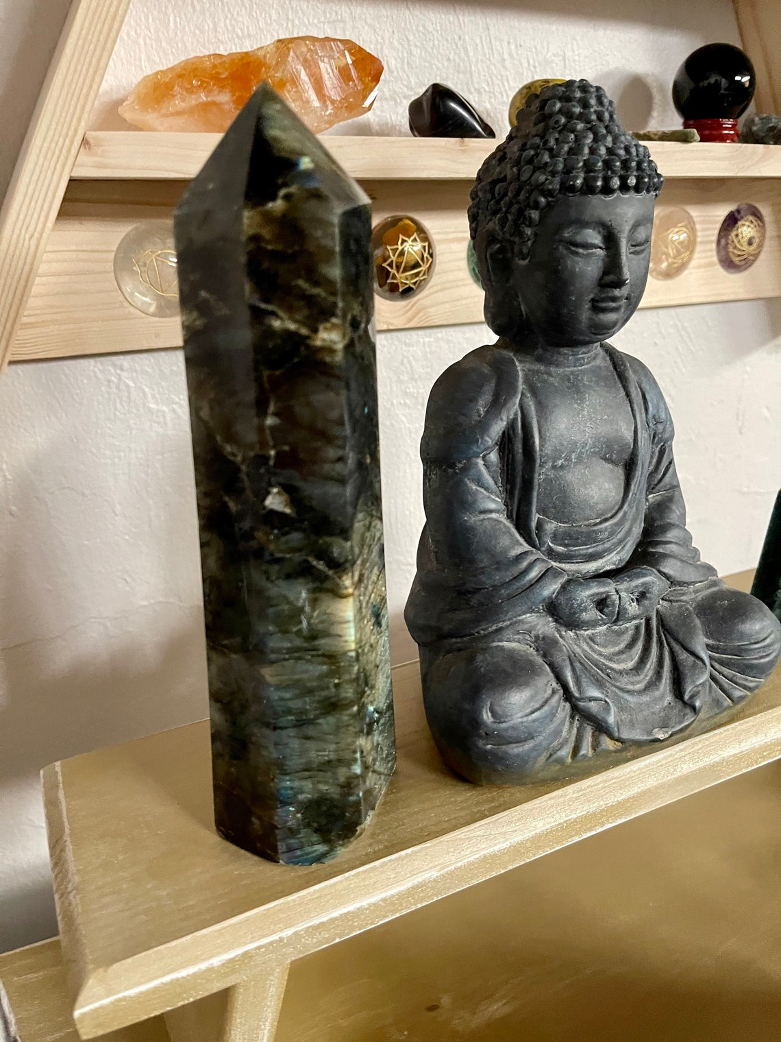 Gorgeous Flash Tall Labradorite Tower, Crystal Magic