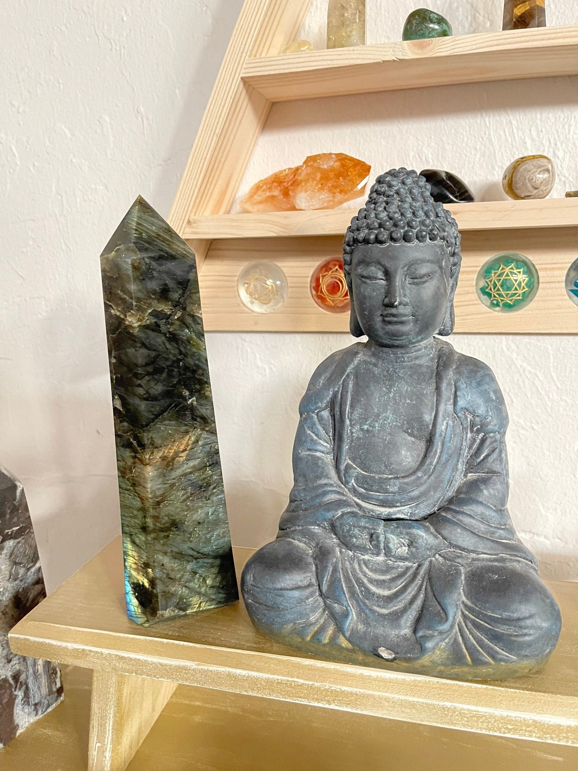 Gorgeous Flash Tall Labradorite Tower, Crystal Magic