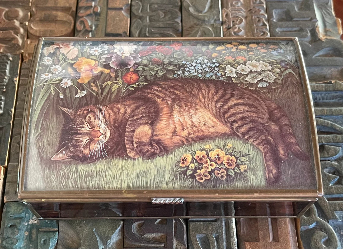 Vintage Cat Rare Vintage Music Box, Old World Vintage