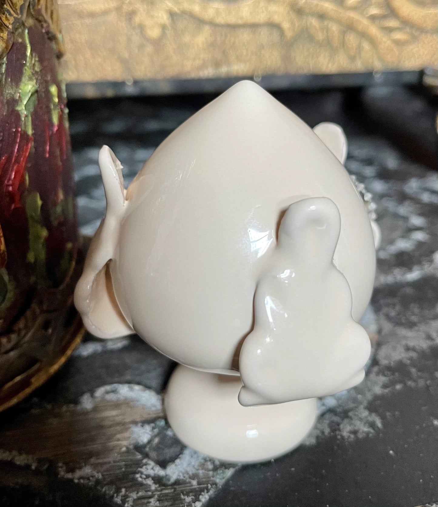 Ceramic PUMO Puglia Italy Good Luck Symbol, Blooming Bud Flower, Old World Vintage