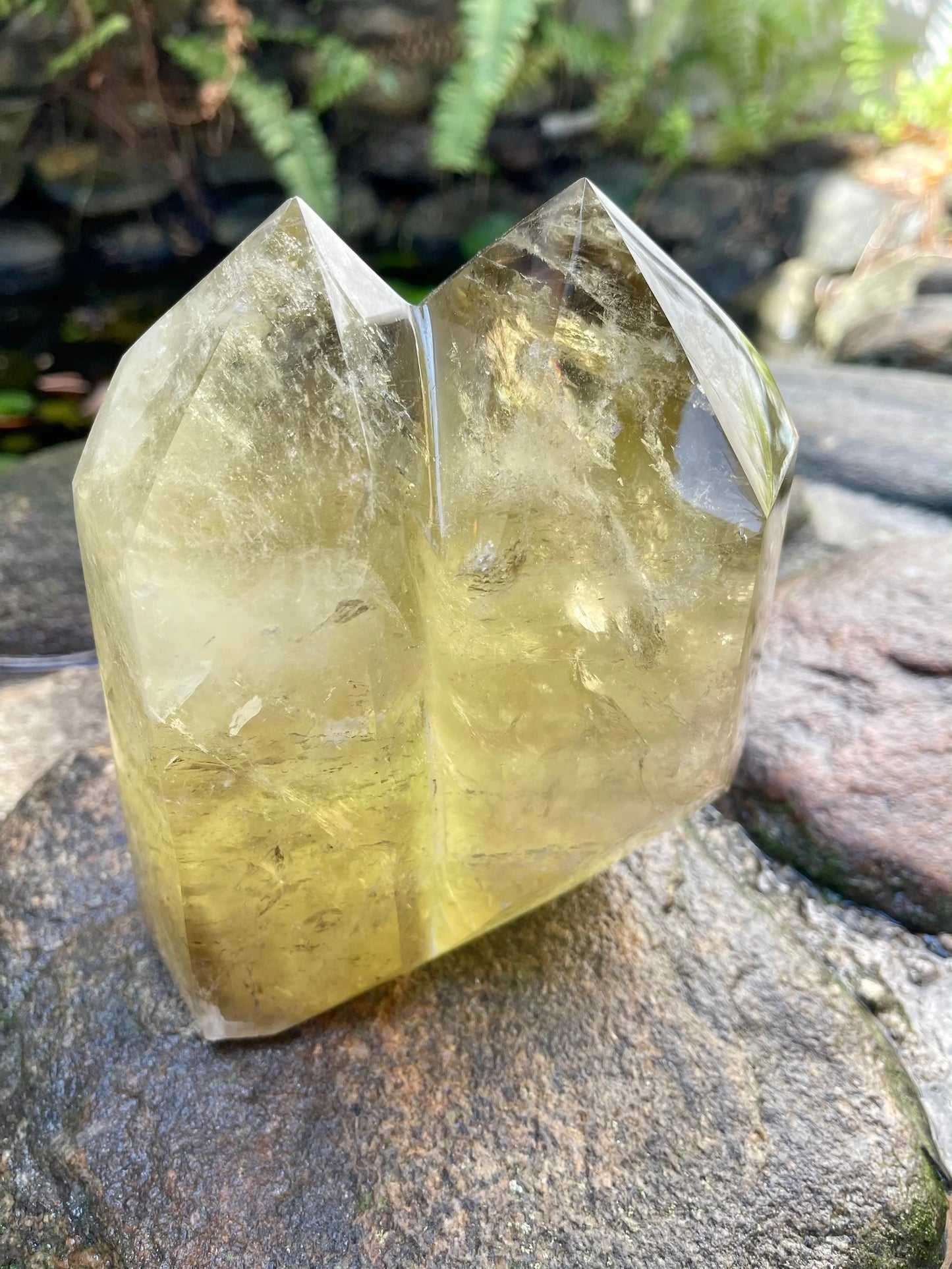 Stunning Large Twin Crystal Smoky Citrine, 4.6 lbs Smoky Citrine Tower, Crystal Magic