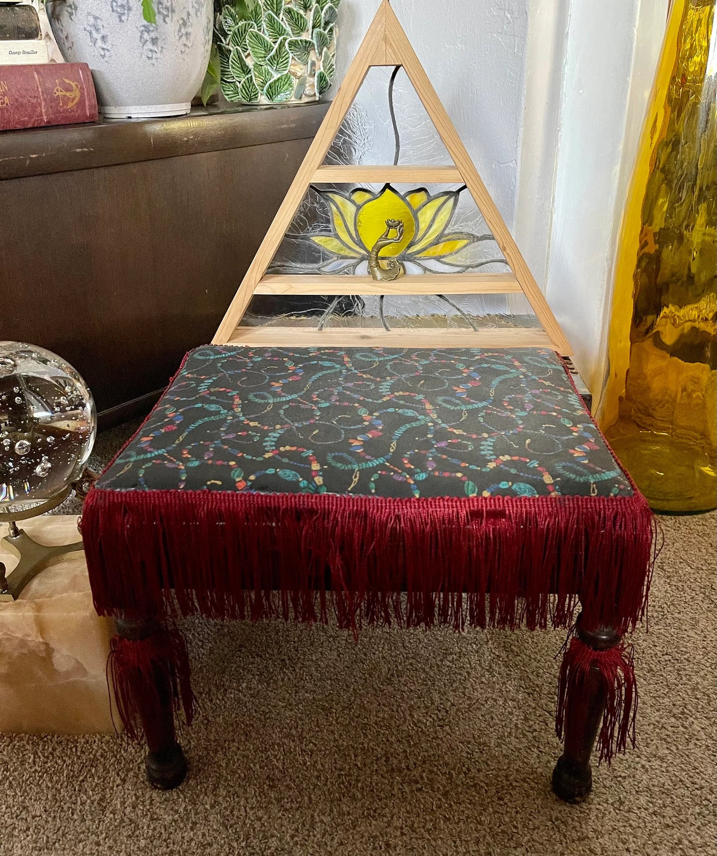 A Little Bit Witchy Decor, Primitive Footstool, Bodhi Vintage