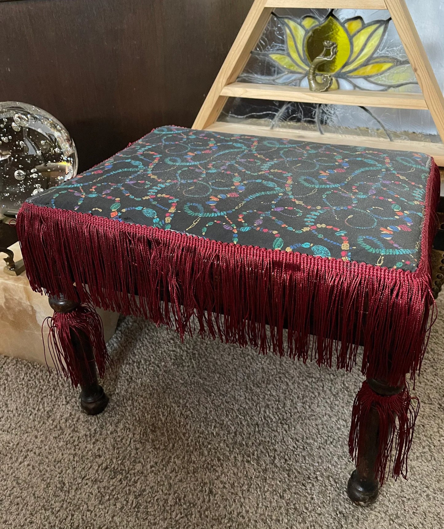 A Little Bit Witchy Decor, Primitive Footstool, Bodhi Vintage