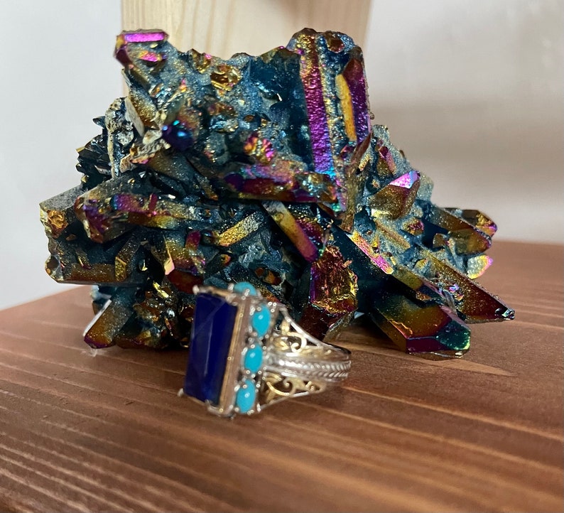 Vintage Chic Goddess Vibes, Lapis Lazuli Dome Ring, Bodhi Jewelry