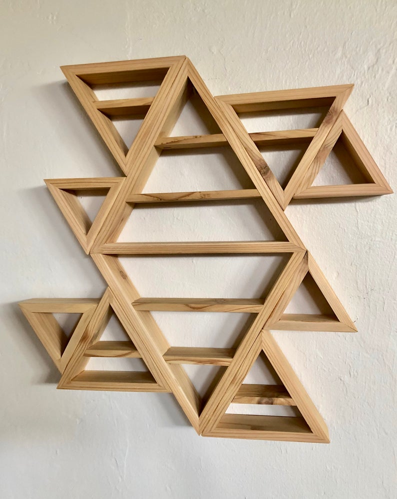 Floating "MIXED UP" Shelves, Triangle Shelf, Bodhi Signs