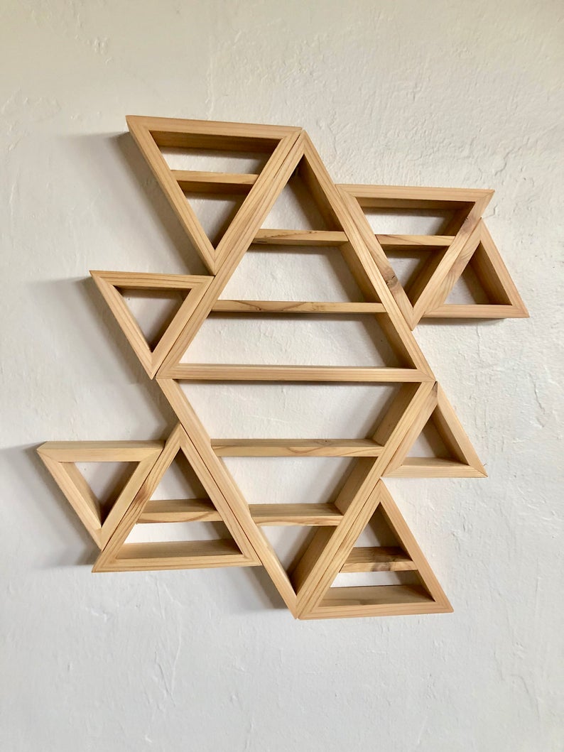 Floating "MIXED UP" Shelves, Triangle Shelf, Bodhi Signs