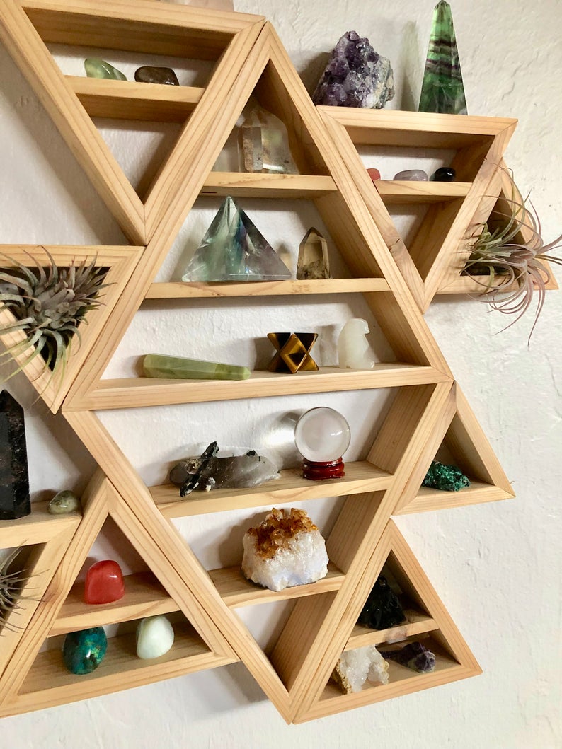 Floating "MIXED UP" Shelves, Triangle Shelf, Bodhi Signs
