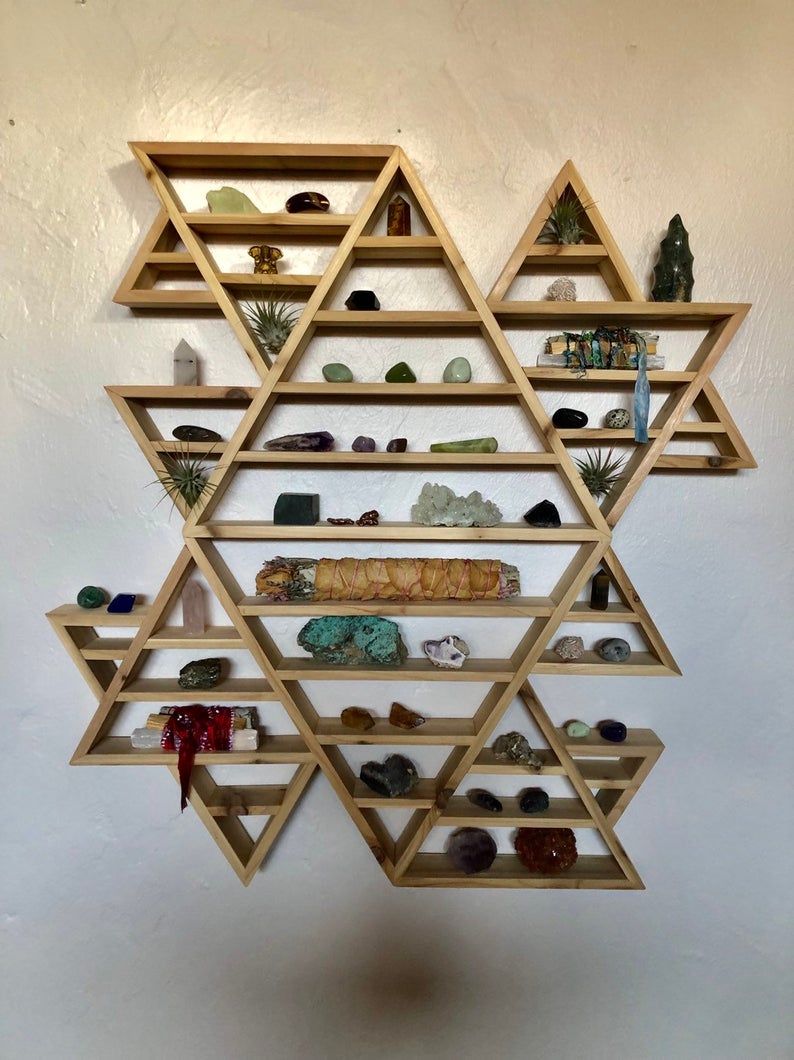Large Triangle Shelf Geometrical Display, Home Decor