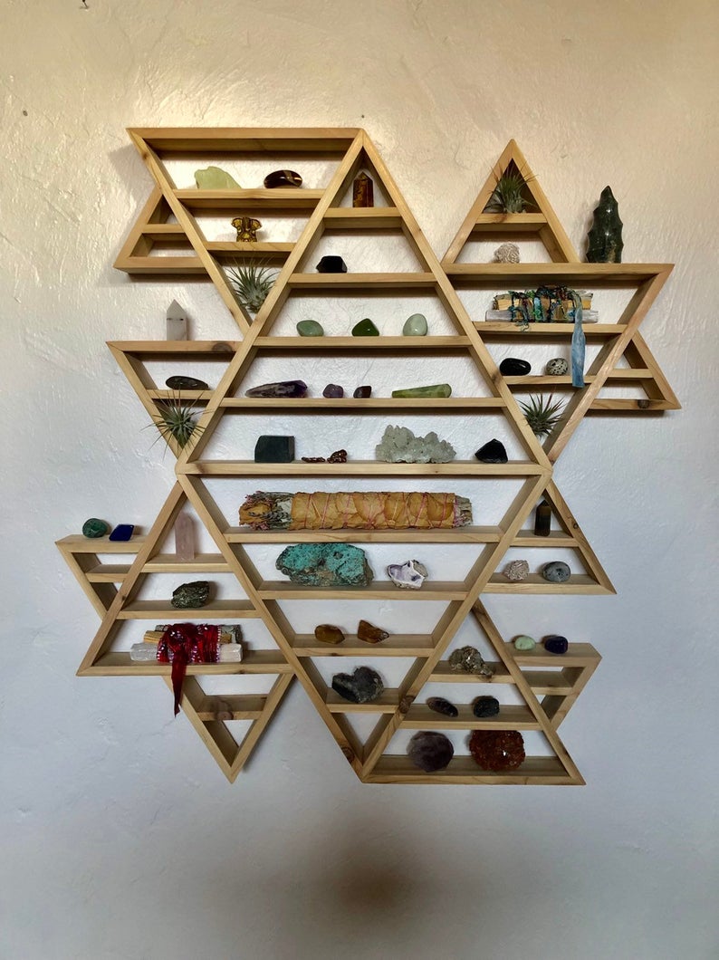 Large Triangle Shelf Geometrical Display, Home Decor
