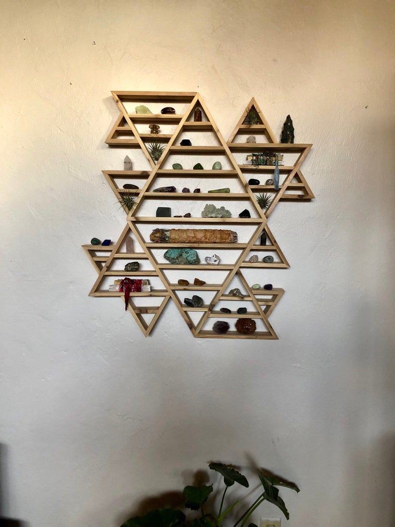 Large Triangle Shelf Geometrical Display, Home Decor