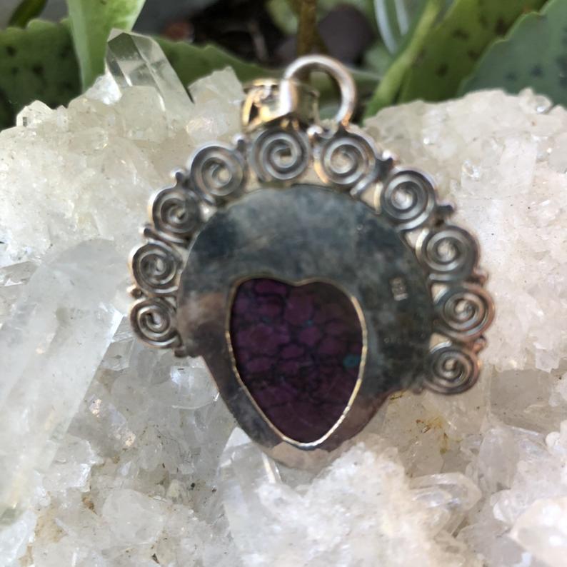 Unique Goddess Pendent with Mohave Turquoise, Boho Jewelry