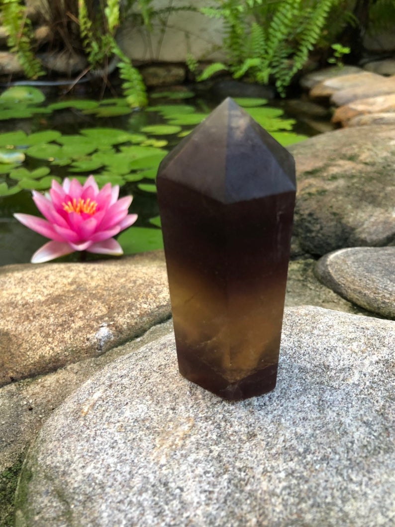 Natural Yellow Fluorite Obelisk, Crystal Magic