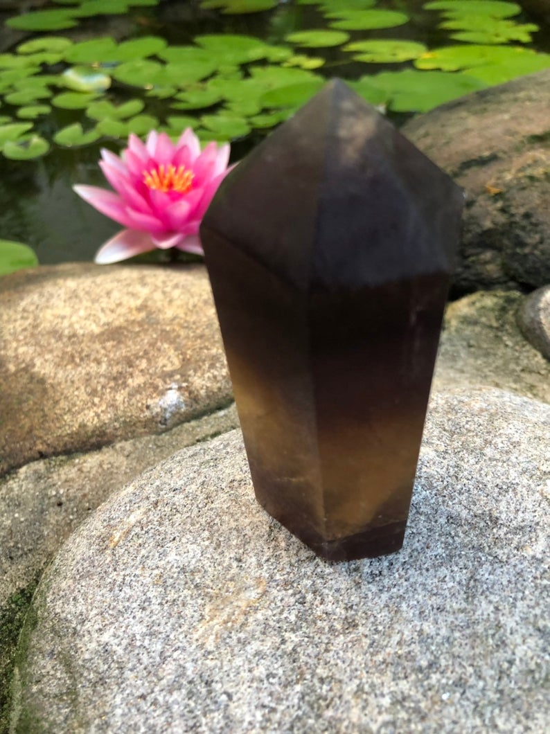 Natural Yellow Fluorite Obelisk, Crystal Magic