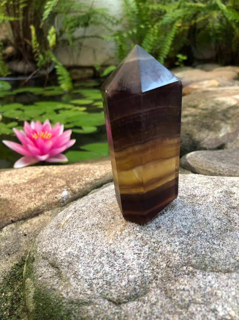 Natural Yellow Fluorite Obelisk, Crystal Magic