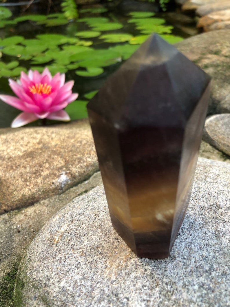 Natural Yellow Fluorite Obelisk, Crystal Magic