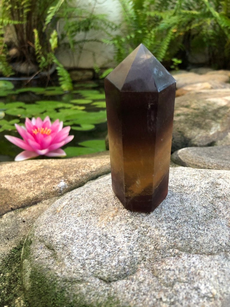 Natural Yellow Fluorite Obelisk, Crystal Magic