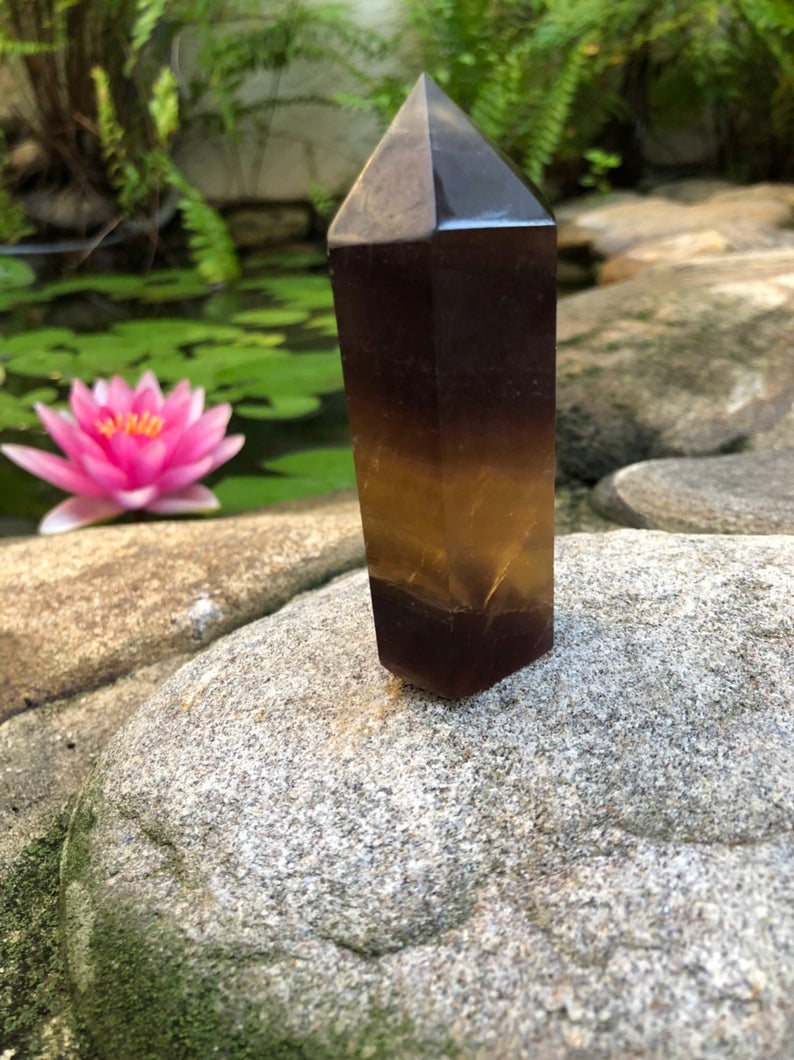 Natural Yellow Fluorite Obelisk, Crystal Magic