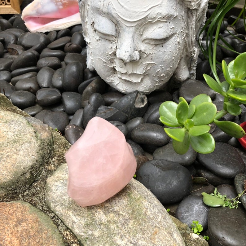 Loving Energy Rose Quartz Flame, Natural Crystal Flame, 1.3 lbs, Crystal Magic