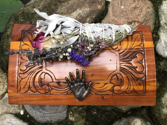New Listing, Preloved Vintage Hand Crafted Box, Oddities Box, Tarot Card Box, Altar Box, Crystal Storage, Oracle Card Storage, Jewelry Box