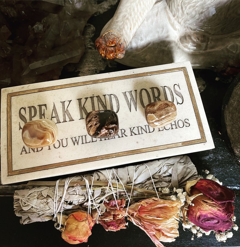 New Listing, Coffee Calcite, Metaphysical Crystals, Tumbled Coffee Calcite, Coffee Gift, Meditation, Reiki, Chakra, Bodhi Leaf Market